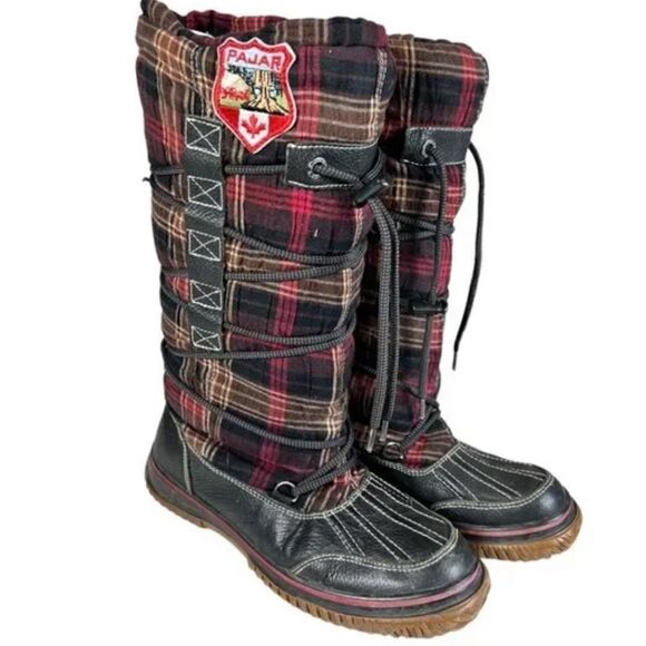 Pajar Plaid Winter Boots with Sherpa lining Sz 9-9.5 - Picture 1 of 10